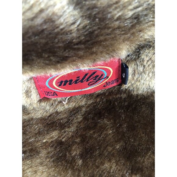 vtg‎ Milly jeans faux suede embellished sherpa coat L - Picture 9 of 13